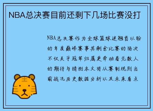 NBA总决赛目前还剩下几场比赛没打